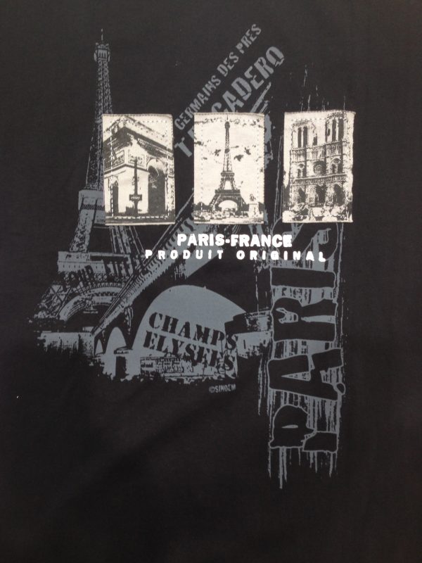 Tee shirt Monuments de Paris France original Noir