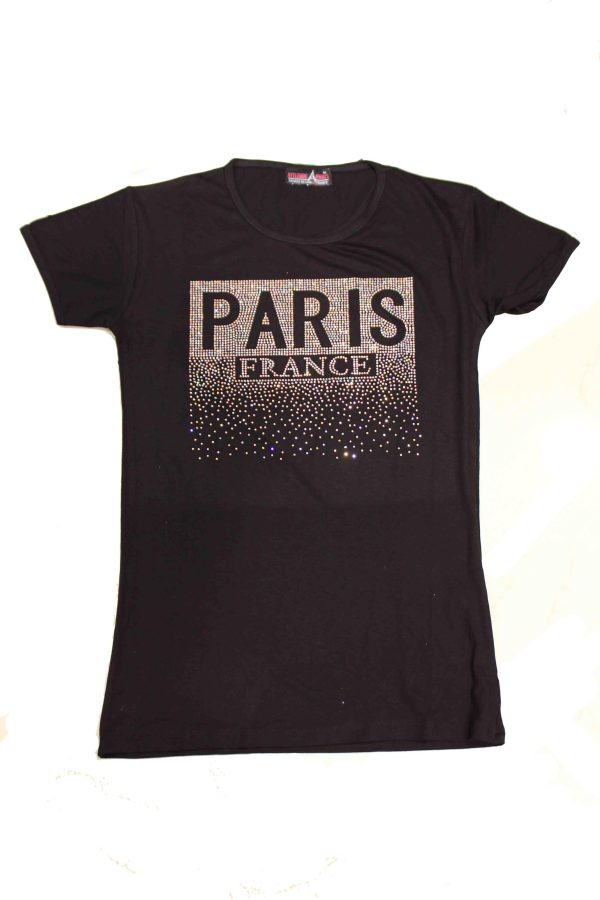 Tee shirt Paris France STRASS