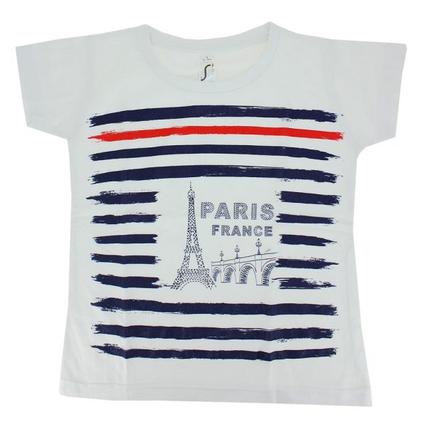 Tee shirt Paris France Tour Eiffel Tricolore