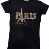 Tee shirt Paris Tour Eiffel strass leopard