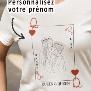 Tee-shirt – Queen and queen carte personnalise – Pour femme Tee-shirt – Queen and queen carte personnalise – Pour femme