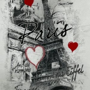 Tee shirt Tour Eiffel Paris Coeur col V 2 Tee shirt Tour Eiffel Paris Coeur col V 3