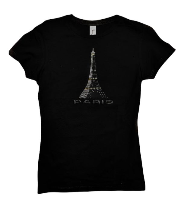 Tee shirt Tour Eiffel Strass 3 couleurs stylise