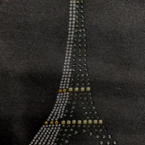 Tee shirt Tour Eiffel Strass 3 couleurs stylise Tee shirt Tour Eiffel Strass 3 couleurs stylise