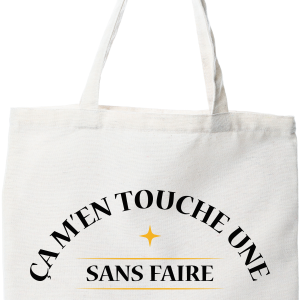 Tote bag coton recycle ca men touche une Tote bag coton recycle ca men touche une