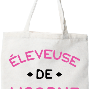 Tote bag coton recycle eleveuse de licorne Tote bag coton recycle eleveuse de licorne