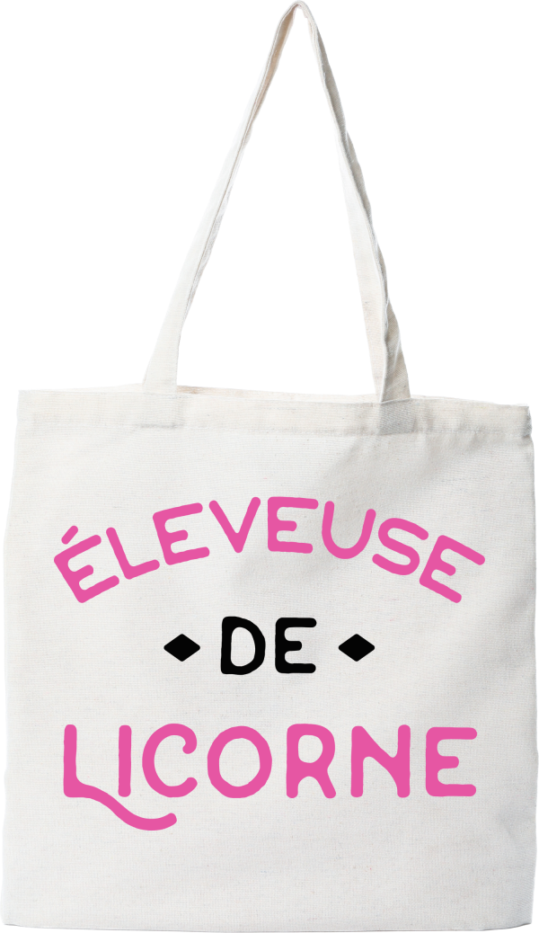 Tote bag coton recycle eleveuse de licorne