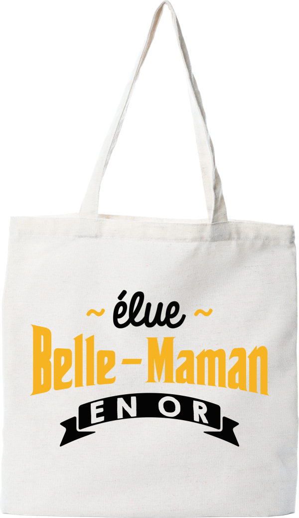 Tote bag coton recycle elue belle-maman en or