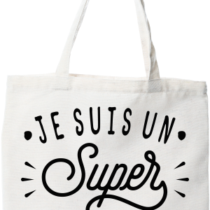 Tote bag coton recycle je suis un super electronicien Tote bag coton recycle je suis un super electronicien