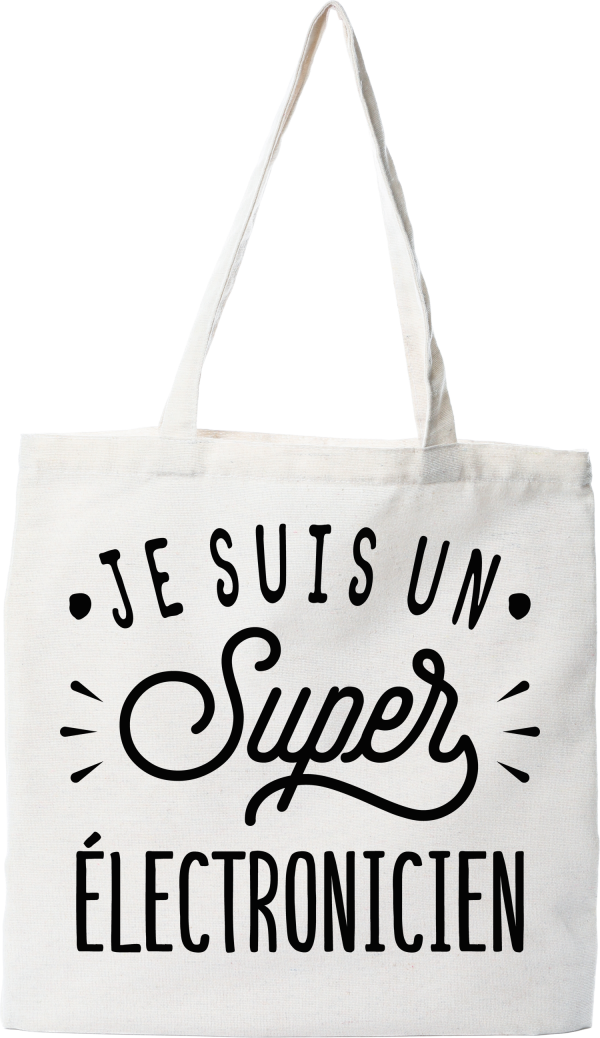 Tote bag coton recycle je suis un super electronicien