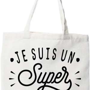 Tote bag coton recycle je suis un super manutentionnaire Tote bag coton recycle je suis un super manutentionnaire
