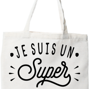 Tote bag coton recycle je suis un super osteopathe Tote bag coton recycle je suis un super osteopathe