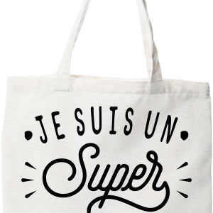 Tote bag coton recycle je suis un super psychologue Tote bag coton recycle je suis un super psychologue