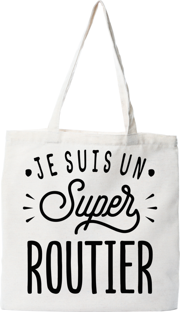 Tote bag coton recycle je suis un super routier