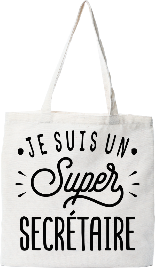 Tote bag coton recycle je suis un super secretaire