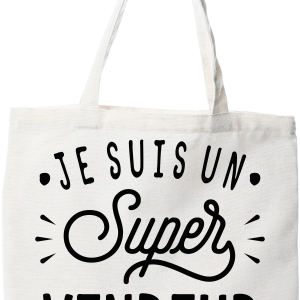 Tote bag coton recycle je suis un super vendeur Tote bag coton recycle je suis un super vendeur