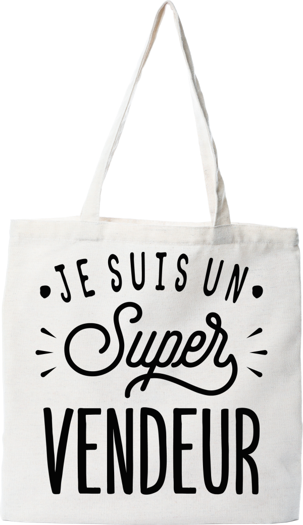 Tote bag coton recycle je suis un super vendeur