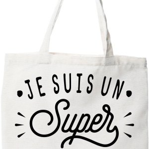 Tote bag coton recycle je suis un super veterinaire Tote bag coton recycle je suis un super veterinaire