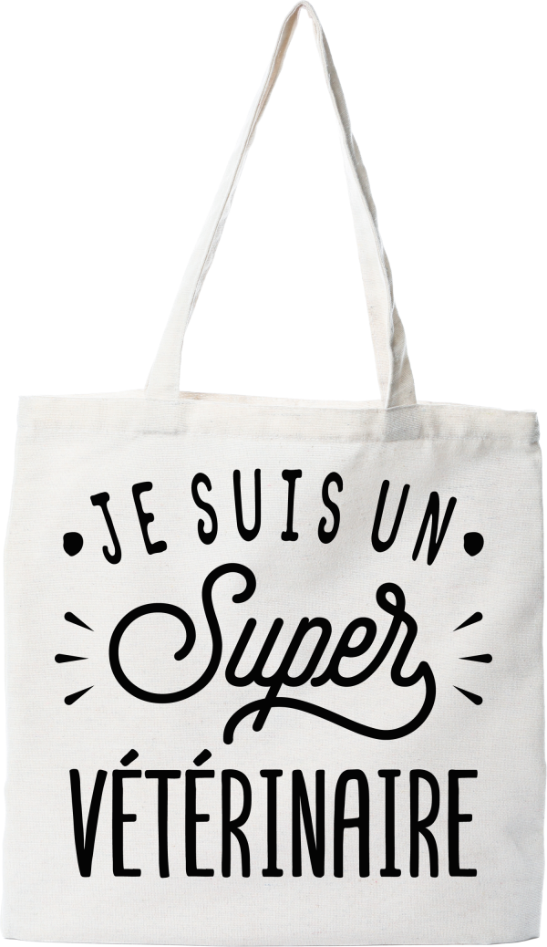 Tote bag coton recycle je suis un super veterinaire