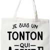 Tote bag coton recycle je suis un tonton qui assure
