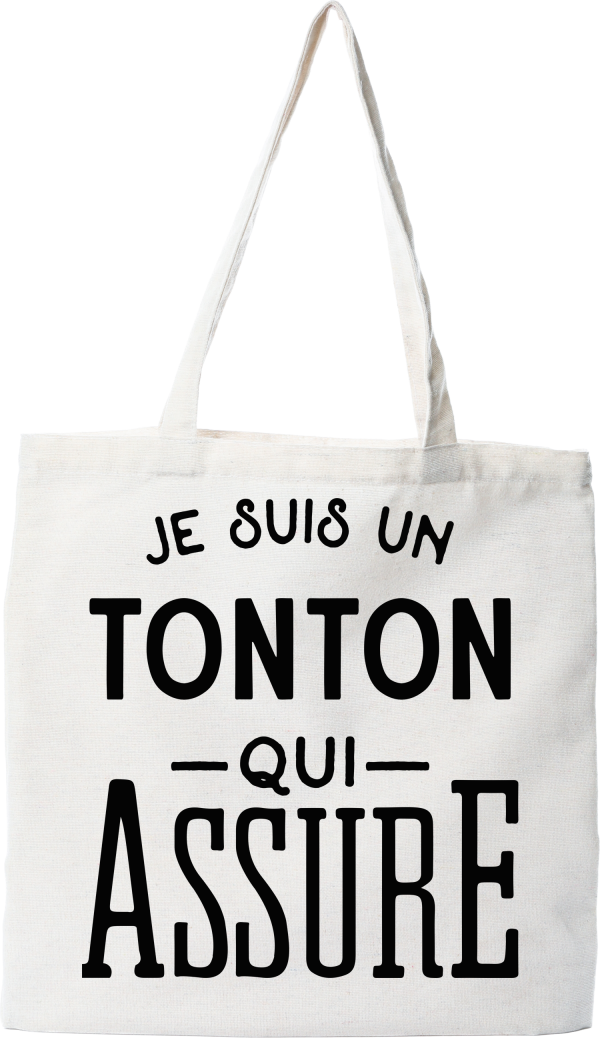 Tote bag coton recycle je suis un tonton qui assure