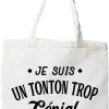 Tote bag coton recycle je suis un tonton trop genial