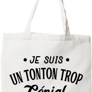 Tote bag coton recycle je suis un tonton trop genial Tote bag coton recycle je suis un tonton trop genial