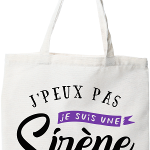 Tote bag coton recycle je suis une sirene Tote bag coton recycle je suis une sirene