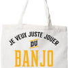 Tote bag coton recycle jouer du banjo et ignorer le monde