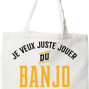 Tote bag coton recycle jouer du banjo et ignorer le monde Tote bag coton recycle jouer du banjo et ignorer le monde