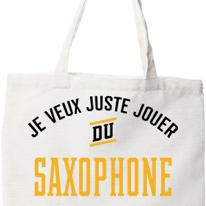 Tote bag coton recycle jouer du saxophone et ignorer le monde