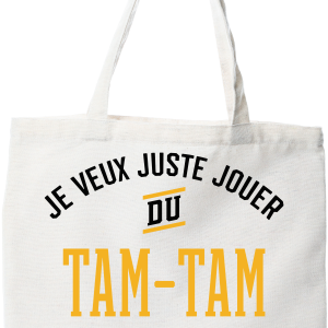 Tote bag coton recycle jouer du tam-tam et ignorer le monde