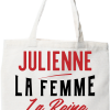 Tote bag coton recycle julienne la femme la reine la legende