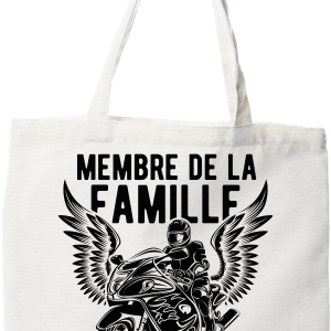 Tote bag coton recycle la famille des motards
