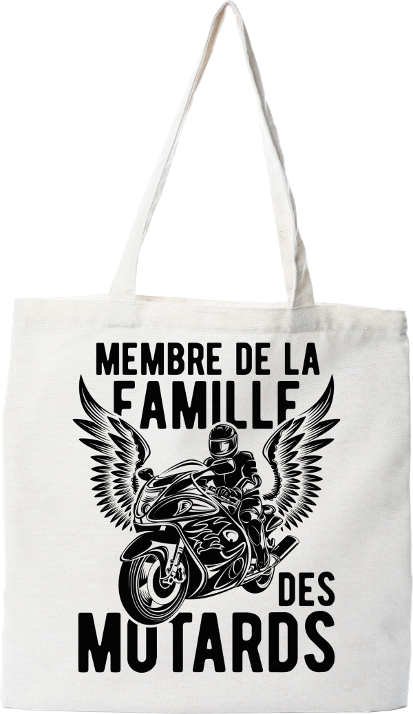 Tote bag coton recycle la famille des motards