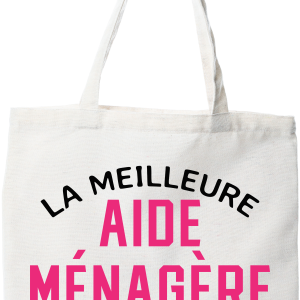 Tote bag coton recycle la meilleure aide menagere au monde