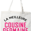 Tote bag coton recycle la meilleure cousine germaine au monde