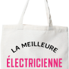 Tote bag coton recycle la meilleure electricienne au monde