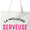 Tote bag coton recycle la meilleure serveuse au monde