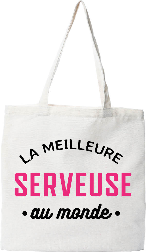 Tote bag coton recycle la meilleure serveuse au monde