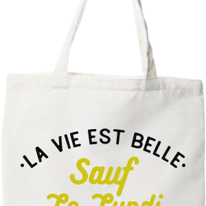 Tote bag coton recycle la vie est belle
