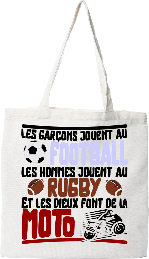 Tote bag coton recycle les dieux font de la moto