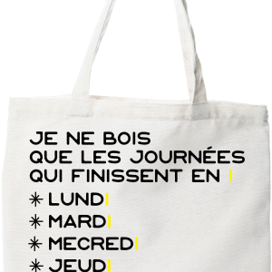 Tote bag coton recycle les journees en i