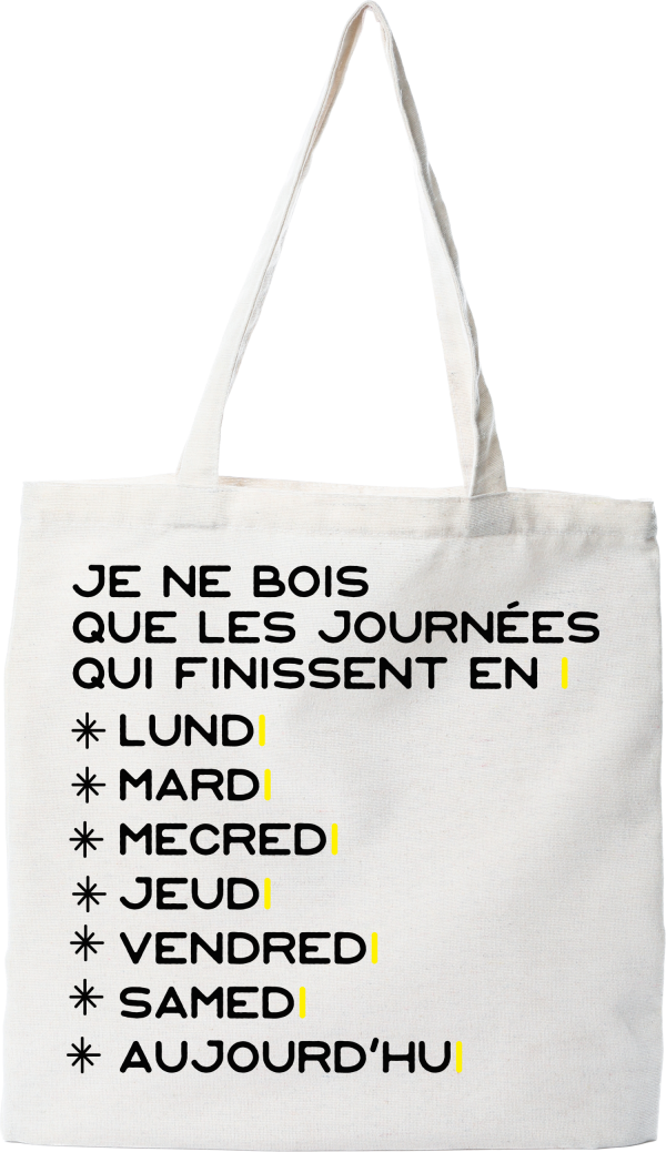 Tote bag coton recycle les journees en i