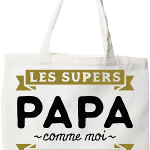 Tote bag coton recycle les supers papa