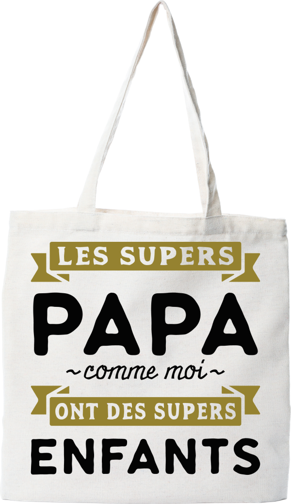 Tote bag coton recycle les supers papa