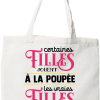 Tote bag coton recycle les vraies vont a la peche