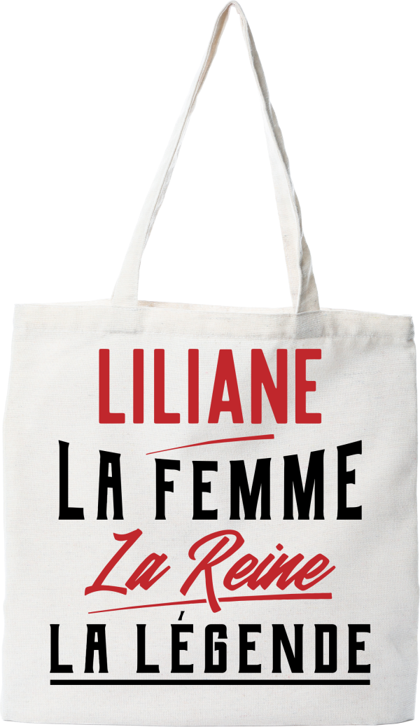 Tote bag coton recycle liliane la femme la reine la legende