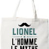 Tote bag coton recycle lionel l_homme le mythe la legende