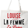 Tote bag coton recycle louise la femme la reine la legende